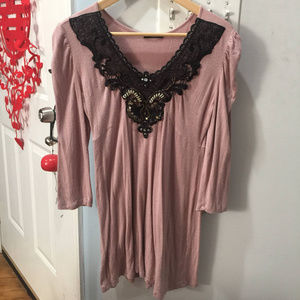 Cha Cha Vente Woman's Pink Blouse, Size Medium